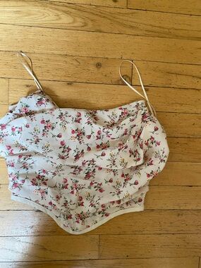 Ruby and Jenna ruched floral corset with zipper. New! Size small.